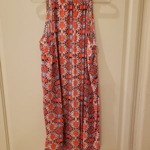 Nanette Lepore Orange Navy Bingo floral dress